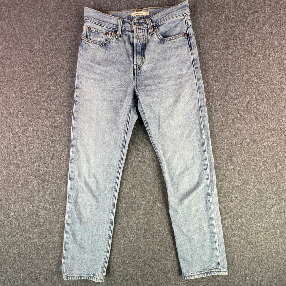 Levi's Jeans Womens 25 Wedgie Straight Light Blue High Rise Button Fly EXCELLENT
